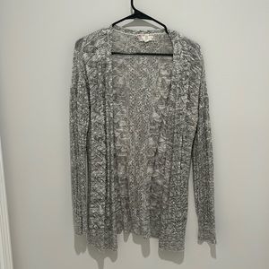 Pink rose gray cable knit cardigan | S